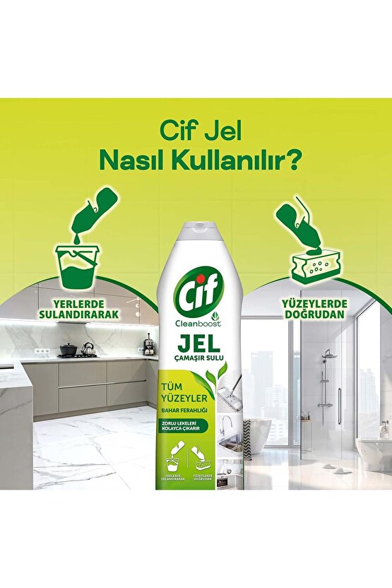 Jel Yüzey Temizleyici Tüm Yüzeyler Bahar Ferahlığı Çamaşır Suyu
