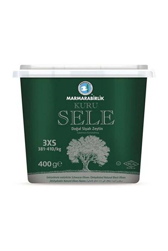 Kuru Sele Siyah Zeytin 400 gr 3xs Boy