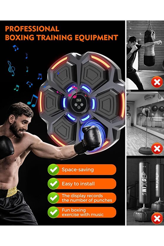 BLUETOOTH HOPARLÖR ÖZELLİKLİ DUVAR BOX MAKİNESİ 9 MOD SEVİYE AYARLI MÜZİKLİ BOKS MAKİNASI