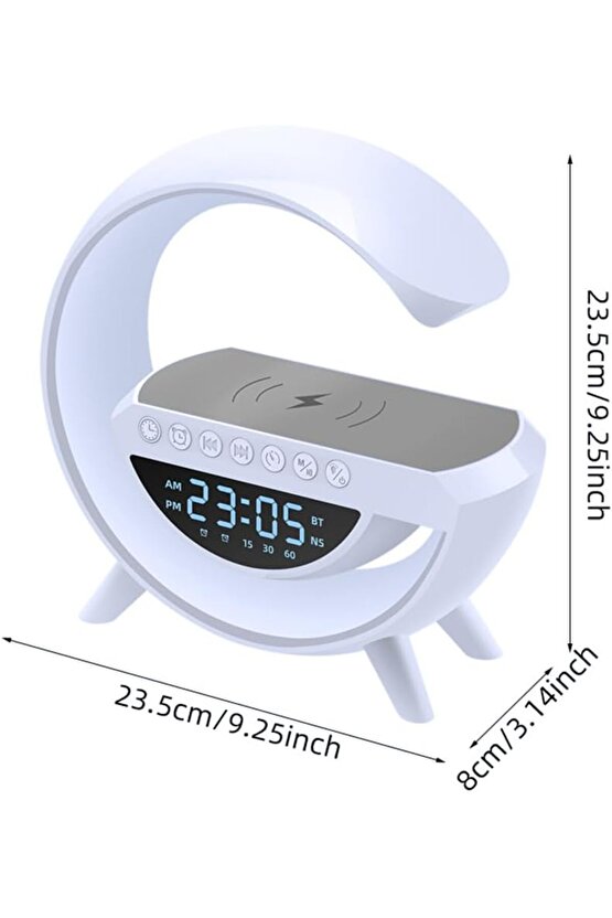 Bluetooth G Hoparlör Rgb Led Işıklı Speaker Alarm Saat Aux Usb Sd Kart Wireless Şarj