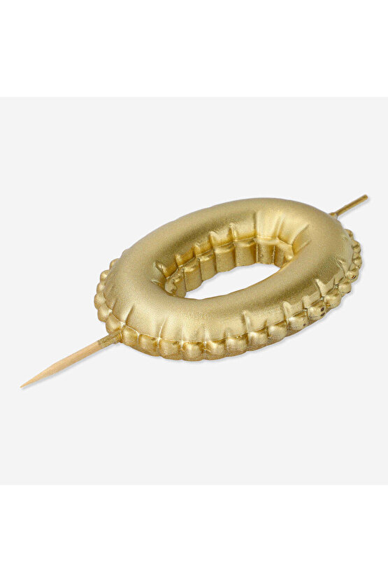 0 Numaralı Altın Rengi Pasta Mumu