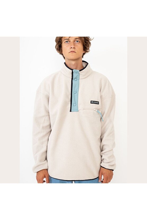 Erkek Krem Helvetia Half Snap Fleece Polar