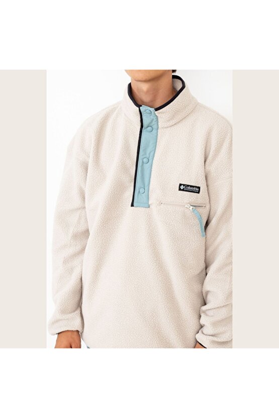 Erkek Krem Helvetia Half Snap Fleece Polar