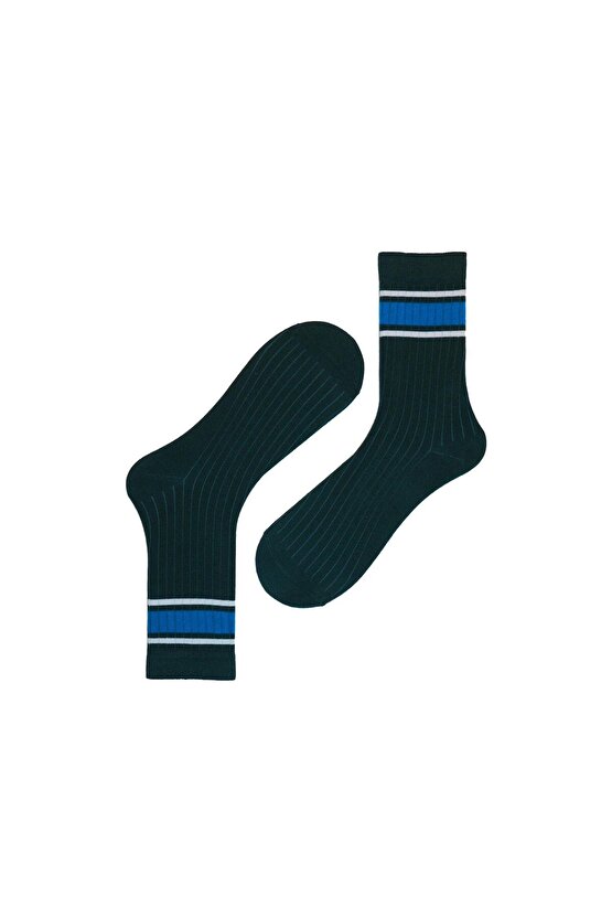 Soket Desenli Koyu Yeşil Kadın Çorap 23kdcr278k