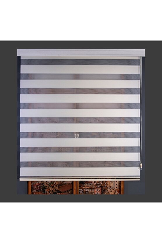 Micro Plise Beyaz Zebra Perde