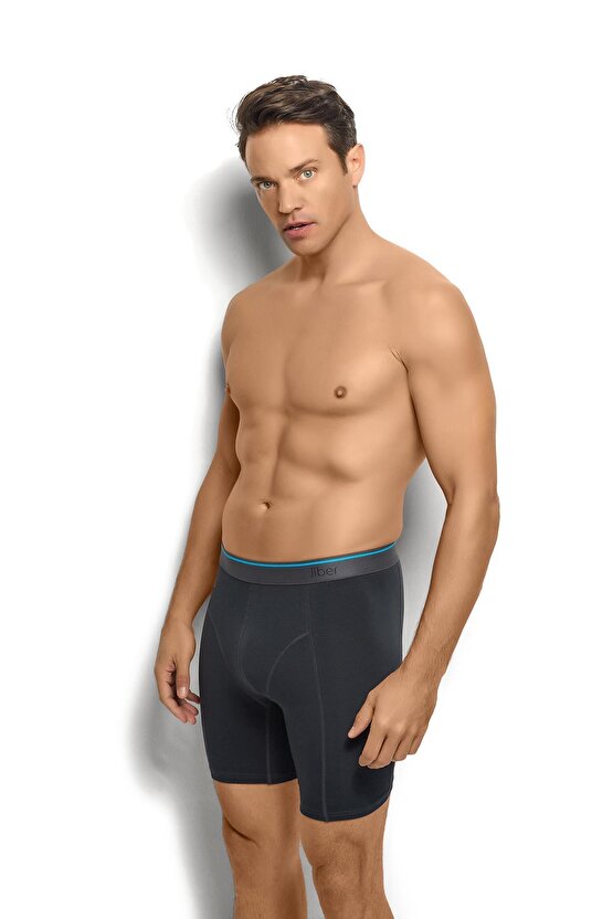 Erkek Füme Pamuklu Likralı 3 Lü Boxer 268