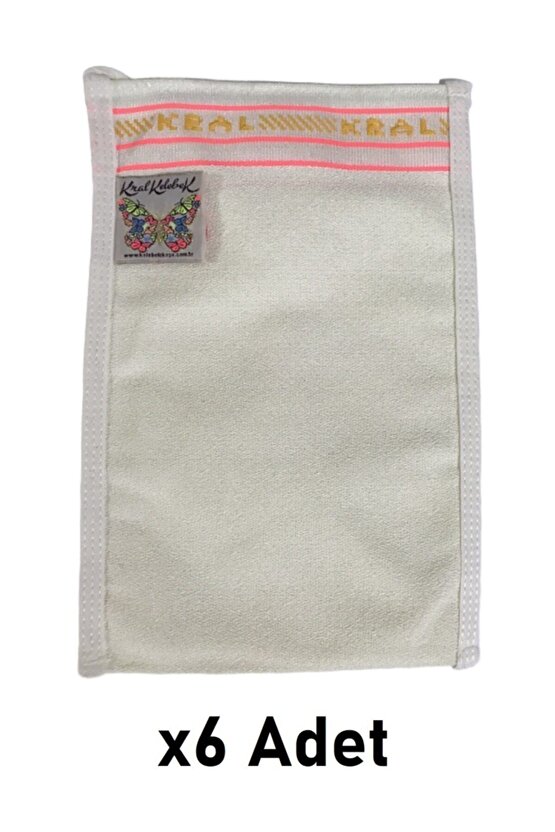 Kelebek Beyaz Kral Kese Süper Kalın Çok Sert Banyo Hamam Kesesi 6 Adet