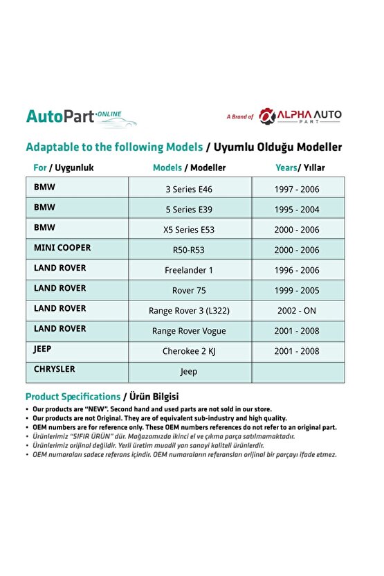 Land Rover için Katlanır Ayna Gövde Demiri - SAĞ-SOL