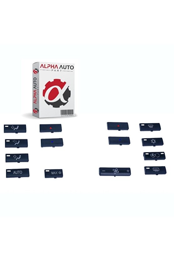 BMW X5 E53 2000-2006 için Klima Panel Düğmeleri 14 Parçalı Set