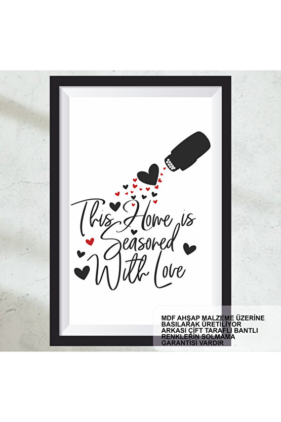 bu ev sevgiyle yapılmış ev aile sözleri dekorasyon çerçeve görünümlü ahşap poster tablo