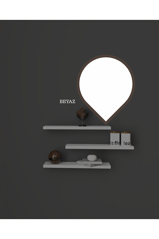 Üçlü Uçan Raf - Tv Rafı - Kitaplık Rafı- Duvar Rafı - Beyaz