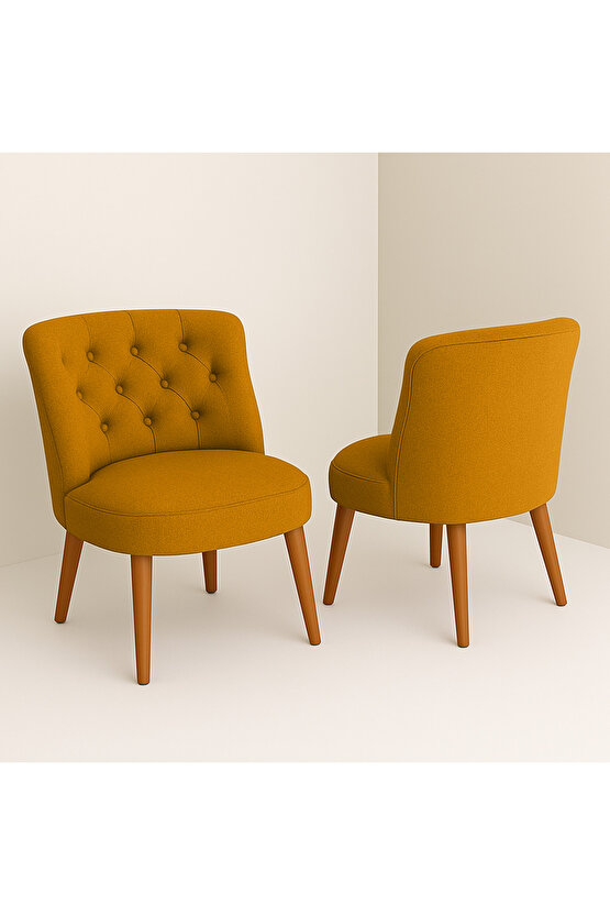 İkili Berjer Koltuk Hardal Sarısı - Çay Seti Koltuk Takımı