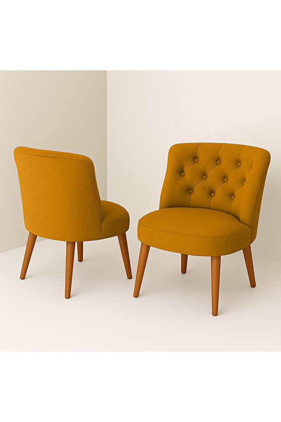 İkili Berjer Koltuk Hardal Sarısı - Çay Seti Koltuk Takımı