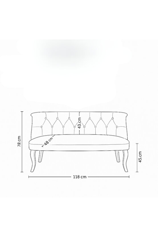 İkili Koltuk Haki Yeşil - Çay Seti Koltuk