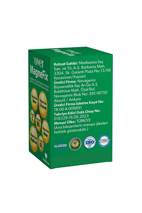 Magnefix Magnezyum L-treonat Bisglisinat Malat Sitrat Vit C D3 Ve B6 Iç. G. Tak. 3 Kutu 180 Tablet