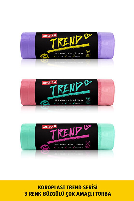TREND SERİSİ 3 RENK BÜZGÜLÜ ÇOK AMAÇLI TORBA