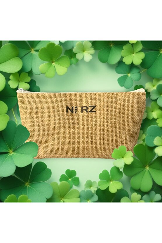 Baskılı Fermuarlı Makyaj Çantası