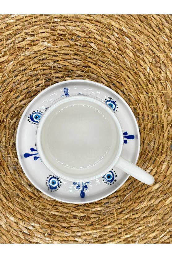 Seramik El Yapımı Altlıklı Kupa Fincan Seti