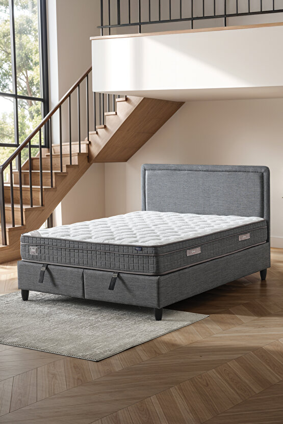 Melisa Çift Kişilik Sandıklı Baza + Full Ortopedik Paket Yaylı Visco Yatak + Başlık 3