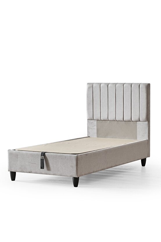 Manolya Serisi Tek Kişilik Sandıklı Baza ve Başlık + Full Ortopedik Paket Yaylı Yatak Takımı 3 lü Se