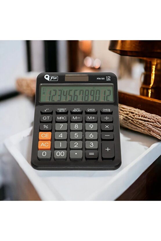 101 12 Hane Siyah Masaüstü Hesap Makinesi