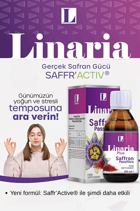 Plus Safran Ekstresi Ve Passiflora Içeren Sıvı Takviye Edici Gıda (200 ML)