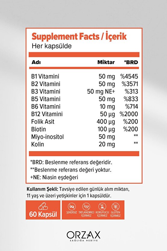 B Complex 60 Kapsül