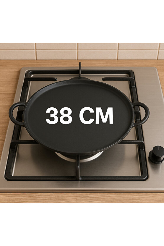 Demir Döküm Gözleme Ve Pizza Tavası 38 Cm Indüksiyon Uyumlu