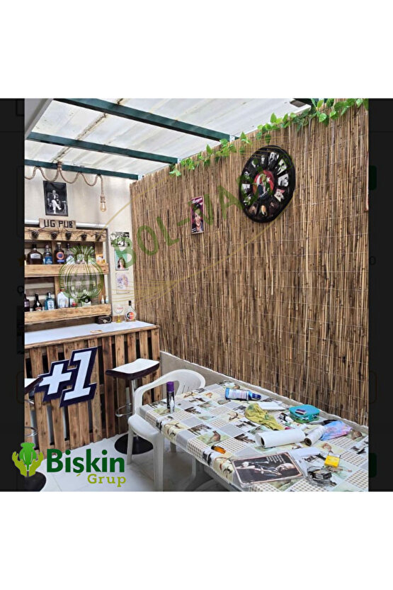 250CM Yükseklik X 100CM Genişlik Doğal Bambu Kamış Hasır Çit Dekoratif Bahçe Balkon ve Duvar Çiti .