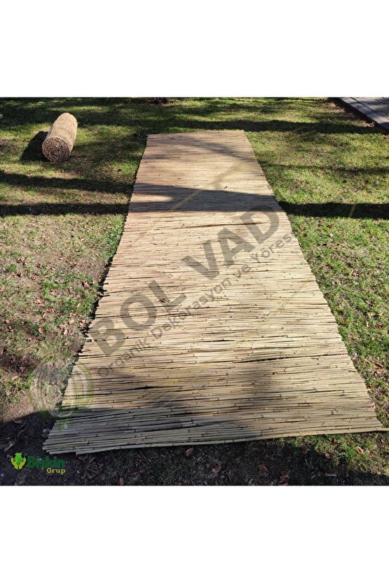1Metre x 6Metre Eber Gölünden Bambu Kamış Hasır Çit, Gölgelik Bahçe ve Balkon Çiti Reed Fence