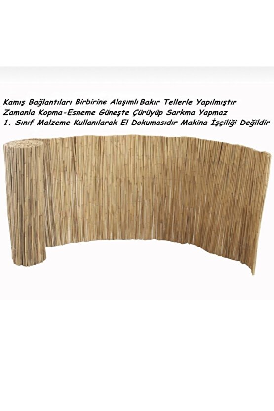 3m x 5m Ayonkaraisardan  TELLİ Doğal Bambu Kamış Çit,bahçe Çiti,balon Çiti,hasır Çit, Gölgelik