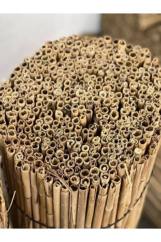 Doğal Kamış Hasır Çit 1m X 5m Doğal Bambu -bahçe Çiti - Gölgelik Hasır -tavan Dekorasyon