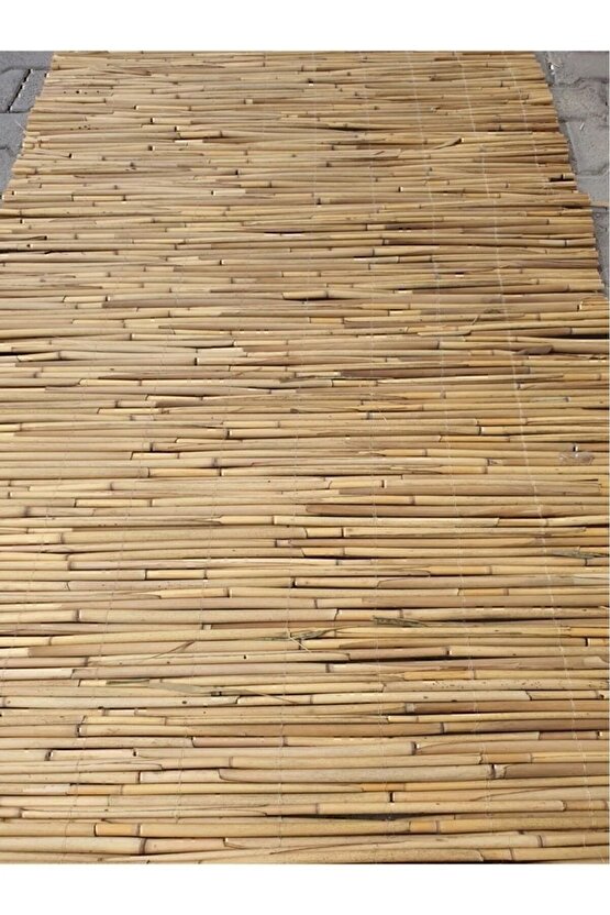 1m X 5m Hasır Kamış Çit Bambu Gölgelik Bahçe Dekor Misina Örgü Kamış