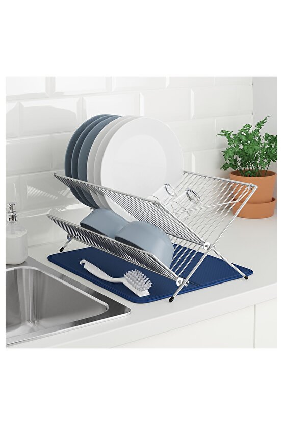 Bulaşık Pedi Uzunluk: 44 Cm İkea Bulaşık Kurutma Örtüsü Bulaşıklık Altı Mavi Polyester