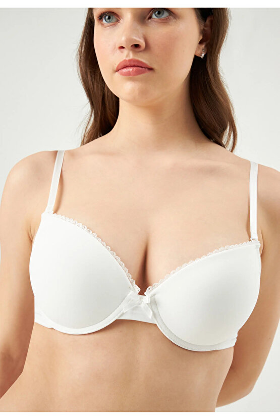 Ekru Ersk121 Tulıp Badem Yarı Push-Up Tek Sütyen