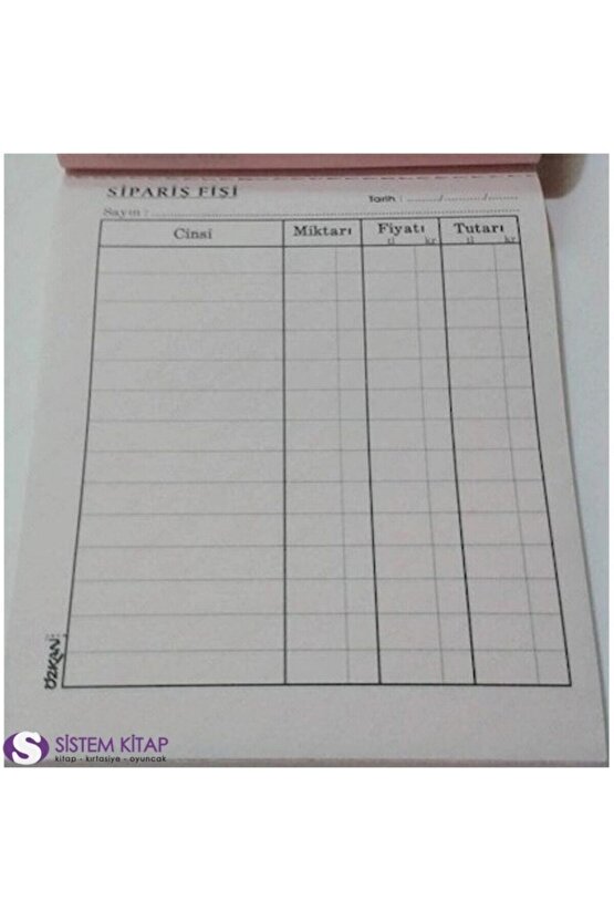 Otokopili Sipariş Fişi Mini 50*2 Nüsha