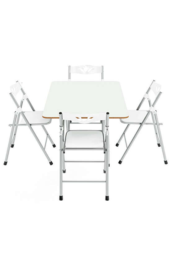 Katlanır Mutfak Masa ve 4 Adet Sandalye Takımı 60x90