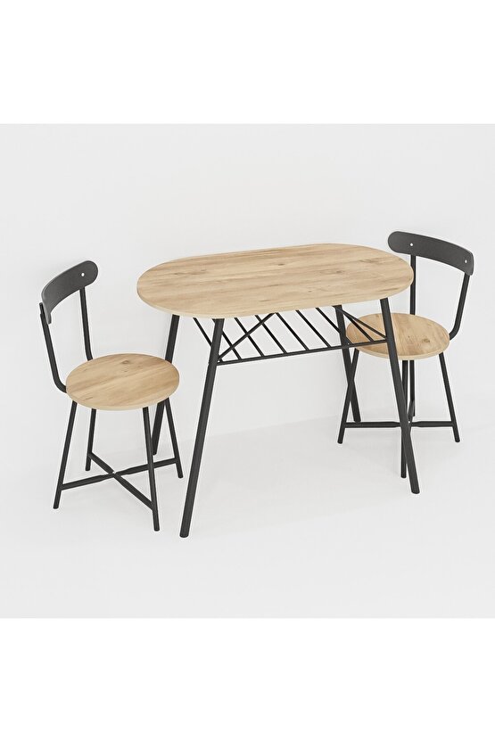2 Kişilik Mutfak Bahçe Masa Sandalye Seti Çam 1465