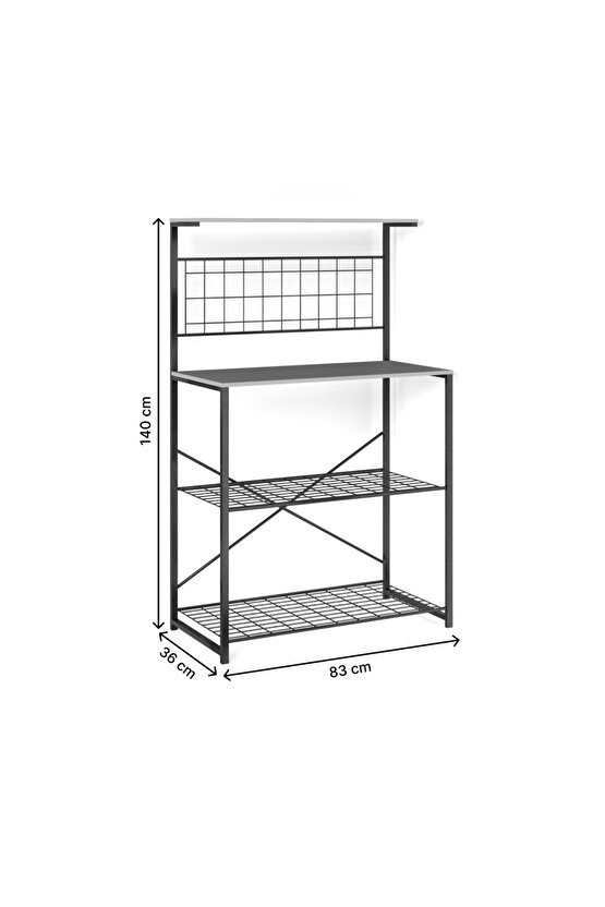 Çok Amaçlı Dolap Mutfak Rafı Bango Masa Füme 1435