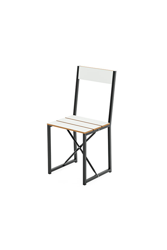 Katlanır 4 Kişilik Mutfak Masa Sandalye Takımı Beyaz 1416