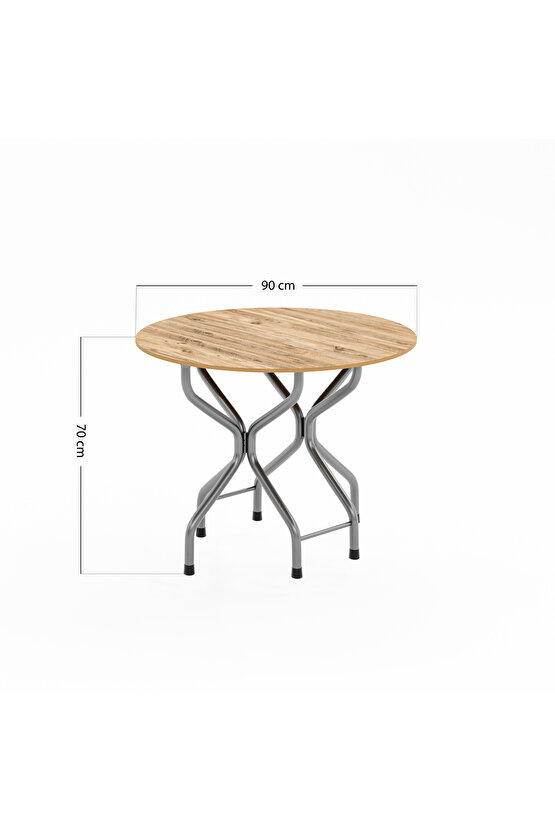 Mutfak Masa Bahçe Yemek Masası Çam Yuvarlak 1388