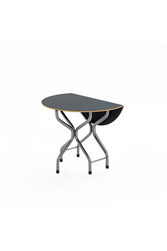 Yeni Katlanır Kırma Yuvarlak Siyah Masa Sandalye Takımı Seti