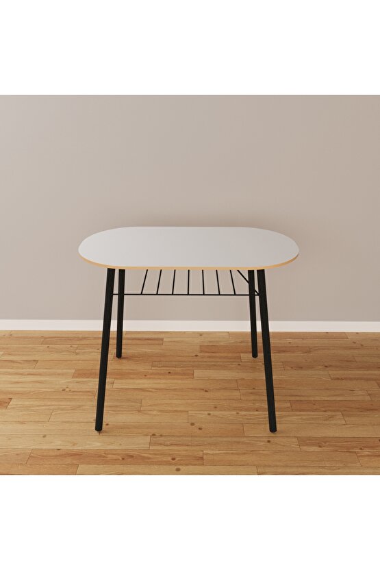 Masa Sandalye Takımı Oval Mutfak Masası Tabure Takımı Yemek Masası Beyaz 1240