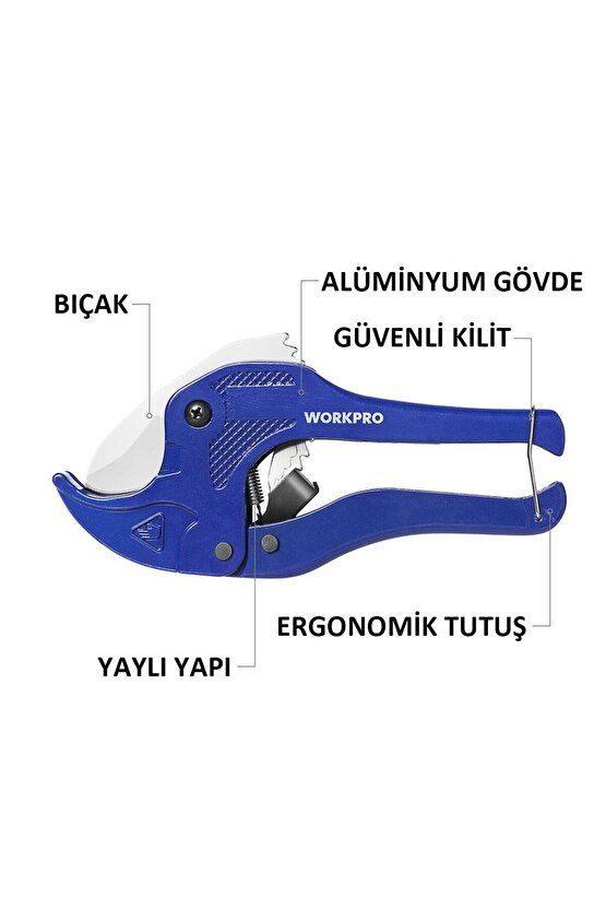 WORKPRO WP301002 42mm Profesyonel PPRC Plastik Boru Kesme Makası