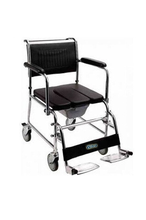 Ithal Klozetli Standart Manuel Banyo Tuvalet Tekerlekli Sandalyesi