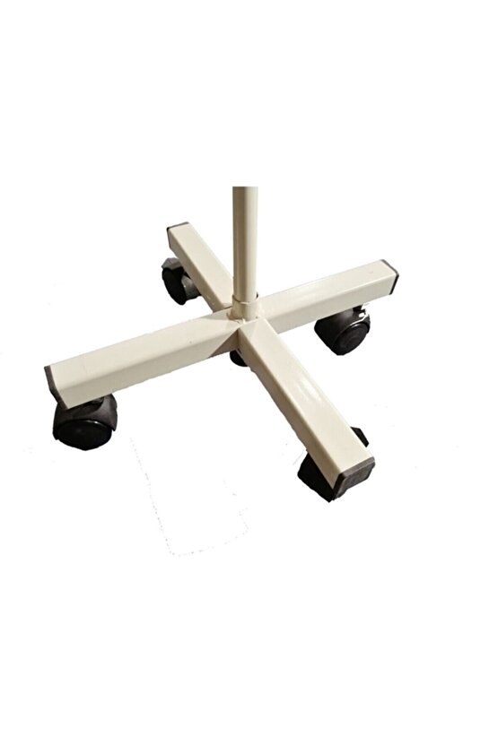 Serum Askısı - 4 Ayaklı Tekerlekli Serum Askılığı - Boyu Ayarlanabilir Serum Askılığı - 2 Kancalı