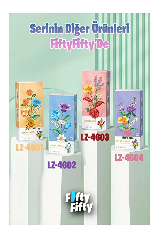 Mikro Blok Sonsuz Çiçekler 608 Parça - Lego Setleri - Loz Mini Lego - Çiçek Lego - Loz Lego - Mikro