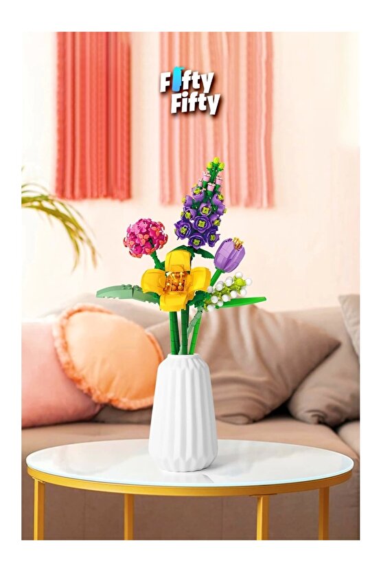 Mikro Blok Sonsuz Çiçekler 608 Parça - Lego Setleri - Loz Mini Lego - Çiçek Lego - Loz Lego - Mikro