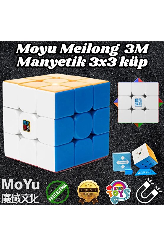 Orijinal MoYu Meilong 3x3 Manyetik Küp 3M - Moyu Speed Cube - Moyu 3x3 Zeka Küpü - Zeka Küpü - Magne