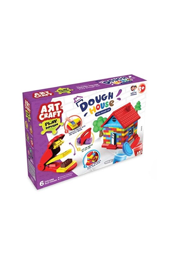 Ev Tasarımlı Oyun Hamur Seti - 6 Farklı Renk Ev Oyun Hamuru - Ev Kalıpları - Art Craft